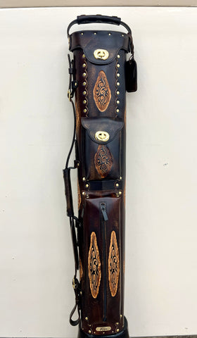 BRAND NEW WIN HAND TOOLED LEATHER CUE CASE LC35ENJ-4 3 X 5