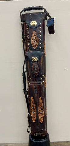 BRAND NEW WIN HAND TOOLED LEATHER CUE CASE LC35ENJ-4 2 X 4