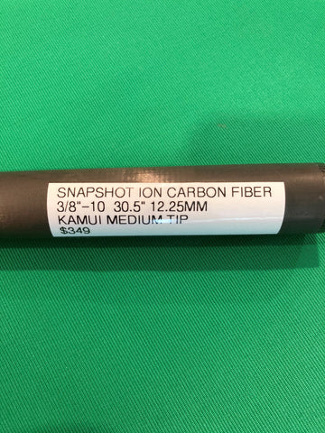 SNAPSHOT® ION CARBON FIBER SHAFT- 3/8" x 10 JOINT, 30 1/2" LONG, 12.25mm, KAMUI MEDIUM TIP TPR $295