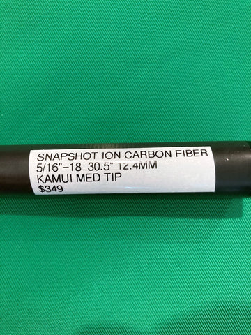 SNAPSHOT® ION CARBON FIBER SHAFT- 5/16" x 18 JOINT, 30 1/2" LONG, 12.4mm, KAMUI MEDIUM TIP TPR $295