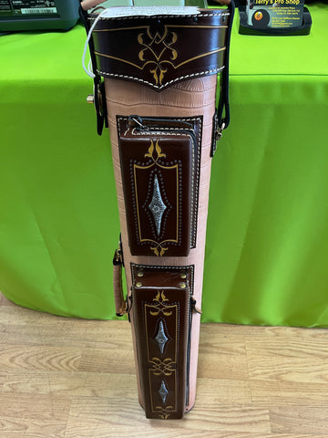Volturi Genuine Leather Hand Tooled Leather Cue Case Lizard Accents 4x8