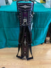 Volturi Brogue 1 Genuine Leather Hand Tooled Leather Cue Case Purple/Black Sting Ray Accents 4x8