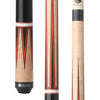 Lucasi Custom LZC54 Black & Antique Birdseye/Red Orange Wrapless Cue 19 0z.