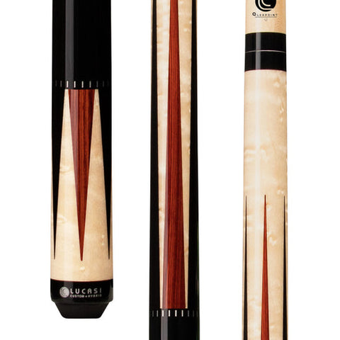 Lucasi Custom LZC41 Black Onyx & Natural Birdseye/Cocobolo Wrapless Cue