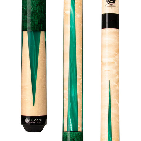 Lucasi Custom LZC18 Emerald Stained & Natural Super Birdseye Wrapless Cue
