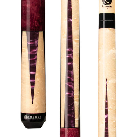 Lucasi Custom LZC17 Purple Stained & Natural Super Birdseye Wrapless Cue