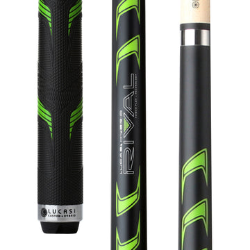 LUCASI LHRV24 RIVAL SERIES POOL CUE Black & Metallic Green Matte Finish Cue with Rival G5 Grip