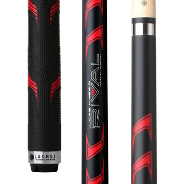 LUCASI LHRV23 RIVAL SERIES Black & Metallic Red Matte Finish Cue with Rival G5 Grip POOL CUE