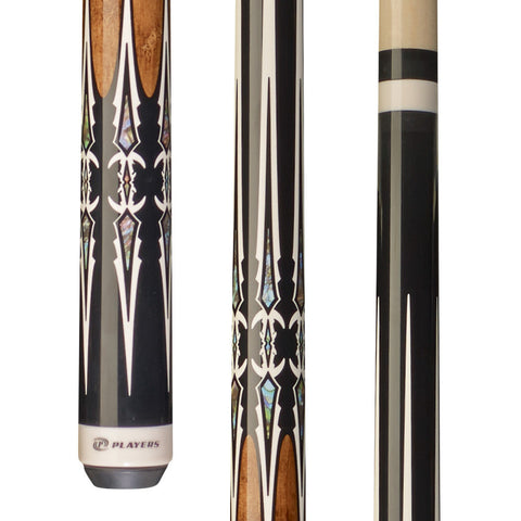 Players G-4114 Black & Antique Maple Wrapless Cue 19 oz