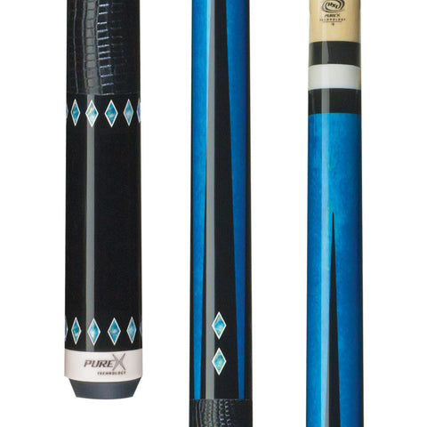 Pure X HXT32 Teal Birdseye Maple Cue with Embossed Leather Wrap 18 oz