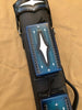 Volturi Brogue 1 Genuine Leather Hand Tooled Leather Cue Case Black/Blue 4x8
