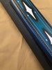 Volturi Brogue 1 Genuine Leather Hand Tooled Leather Cue Case Black/Blue 4x8