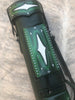 Volturi Brogue 1 Genuine Leather Hand Tooled Leather Cue Case Black/Green 4x8