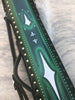 Volturi Brogue 1 Genuine Leather Hand Tooled Leather Cue Case Black/Green 4x8