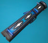 Volturi Genuine Leather Hand Tooled Leather Cue Case Blue/White Lizard Accents 4x8