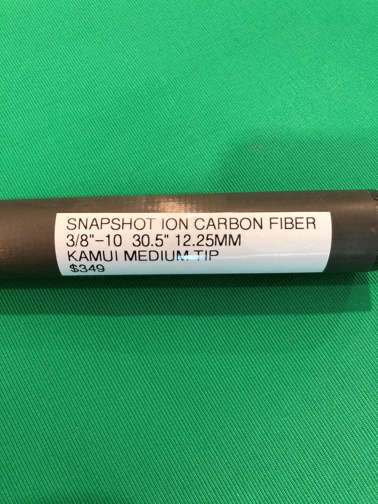 SNAPSHOT® ION CARBON FIBER SHAFT- 3/8" x 10 JOINT, 30 1/2" LONG, 12.3 mm, KAMUI MEDIUM TIP