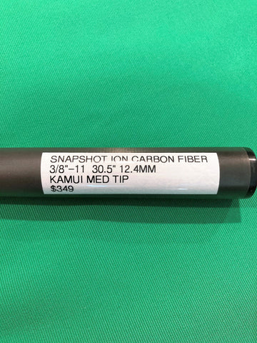 SNAPSHOT® ION CARBON FIBER SHAFT- 3/8" x 11 JOINT, 30 1/2" LONG, 12.4mm, KAMUI MEDIUM TIP