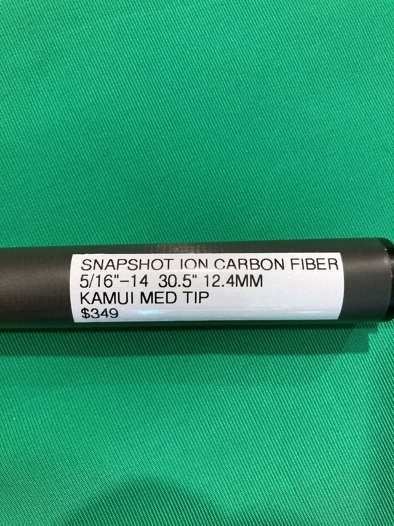 SNAPSHOT® ION CARBON FIBER SHAFT- 5/16" x 14 JOINT, 30 1/2" LONG, 12.4mm, KAMUI MEDIUM TIP